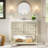35.4" Single Bathroom Vanity with Ceramic Sink Top，Spindle-shaped design，Solid wood-1421060796