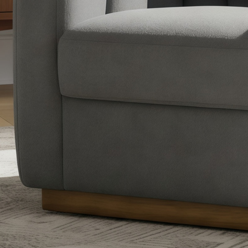 Chaise longue pivotante en velours gris anthracite de qualité supérieure - sièges confortables.