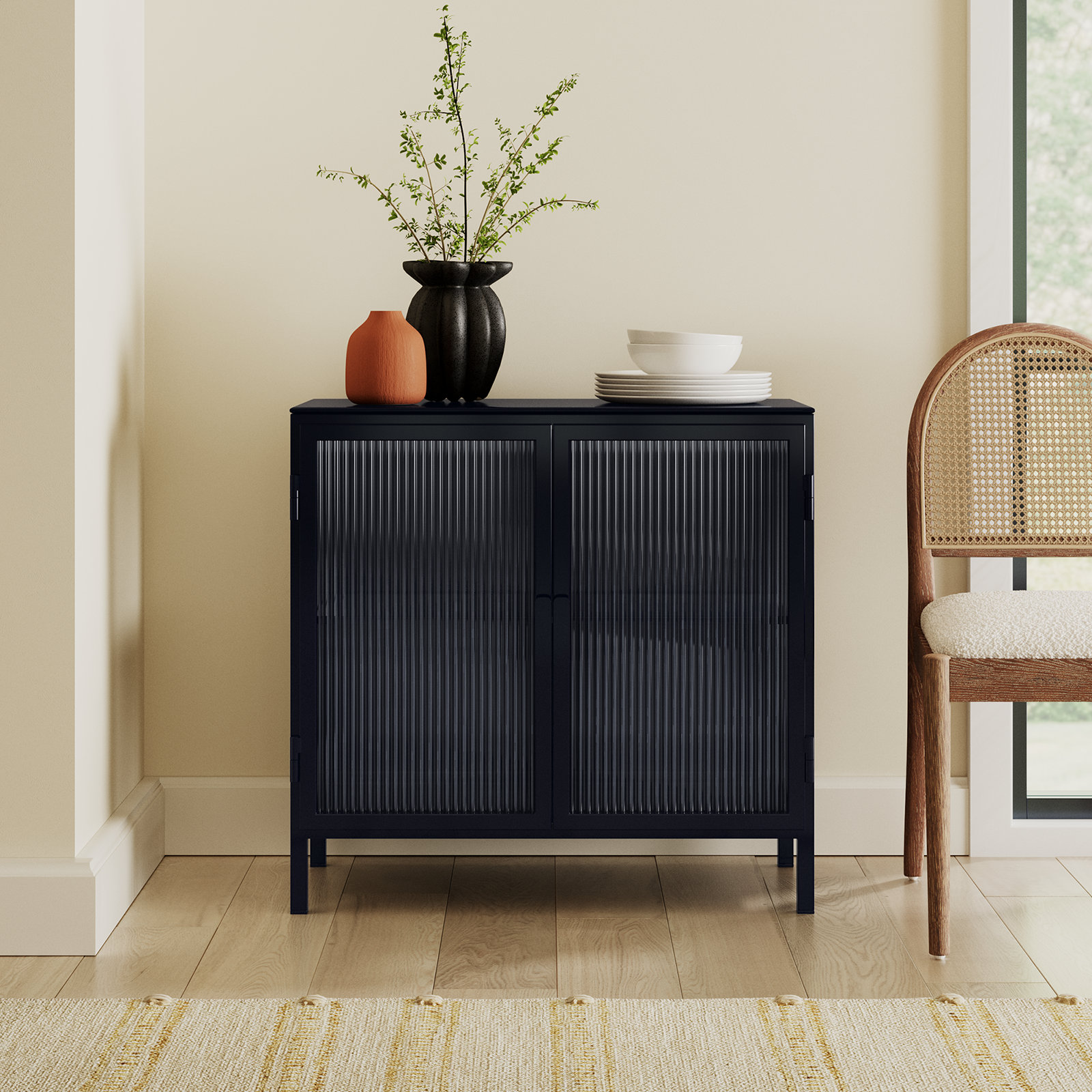 Stefanie 2-Door Iron Accent Cabinet