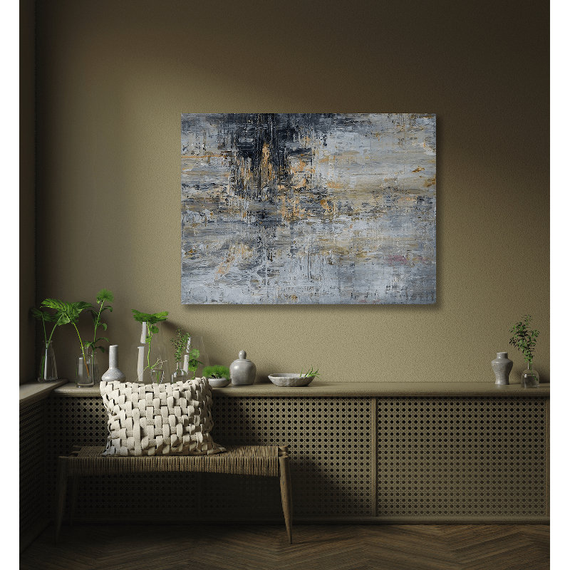 Golden Nugget On Giclee Canvas Hand Embellished Art, 48" H x 36" W x 1.5" D, Unframed