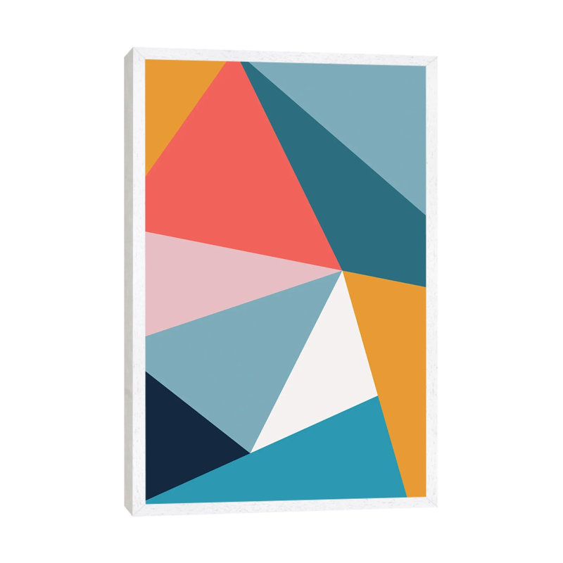 Modern Geometric XXXIV - Print on Canvas, 66.04 cm H x 45.72 cm W, White Framed
