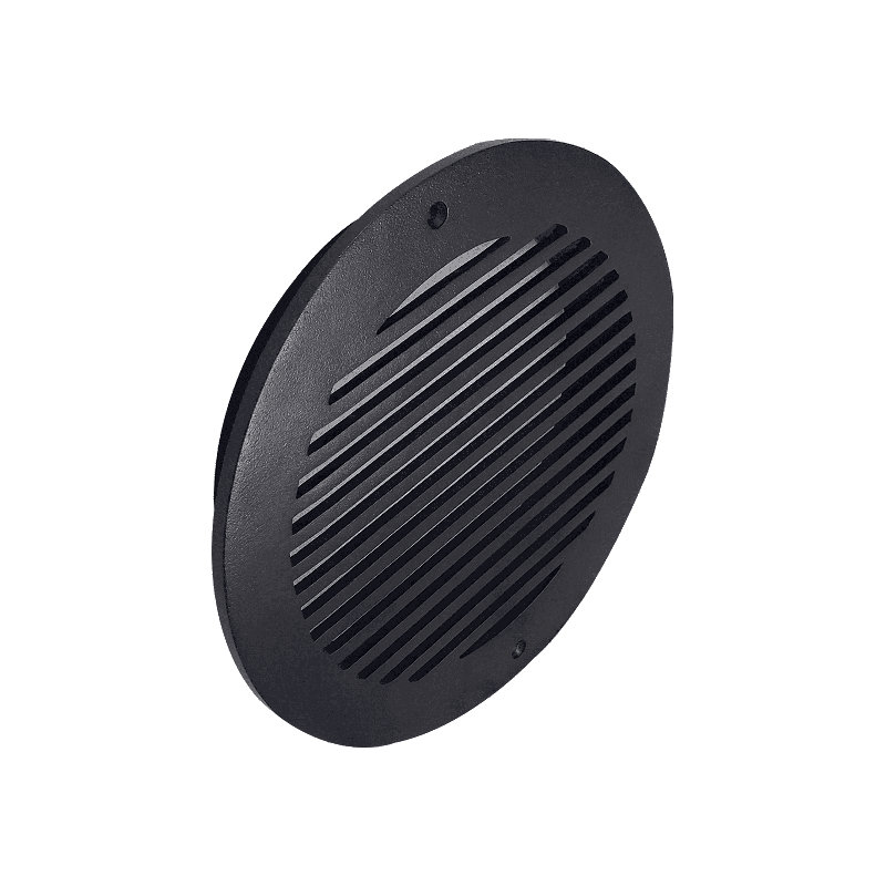 Grille de ventilation moderne 9,65 ", ronde 8", fonte d'aluminium, VR109, Noir, noir, noir, noir