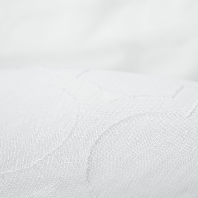 Rideau géométrique semi-transparent avec passe-tringle, Blanc, L 52 po x L 63 po