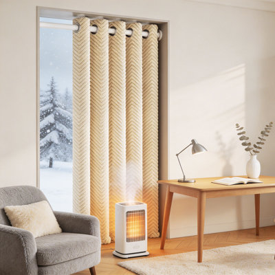 2026 New  Modern Chevron Winter Warm Thermal Insulated Door Curtain, Single Panel Heavy Thick Layered Cold Block Drape, 70%-90% Light Blocking Wind & Sound Insulating Privacy Curtain for Front Door Bedroom