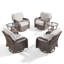 Ensemble de conversation pour patio en osier 6 pièces avec 4 chaises pivotantes et tables d'appoint-115887594-115887589