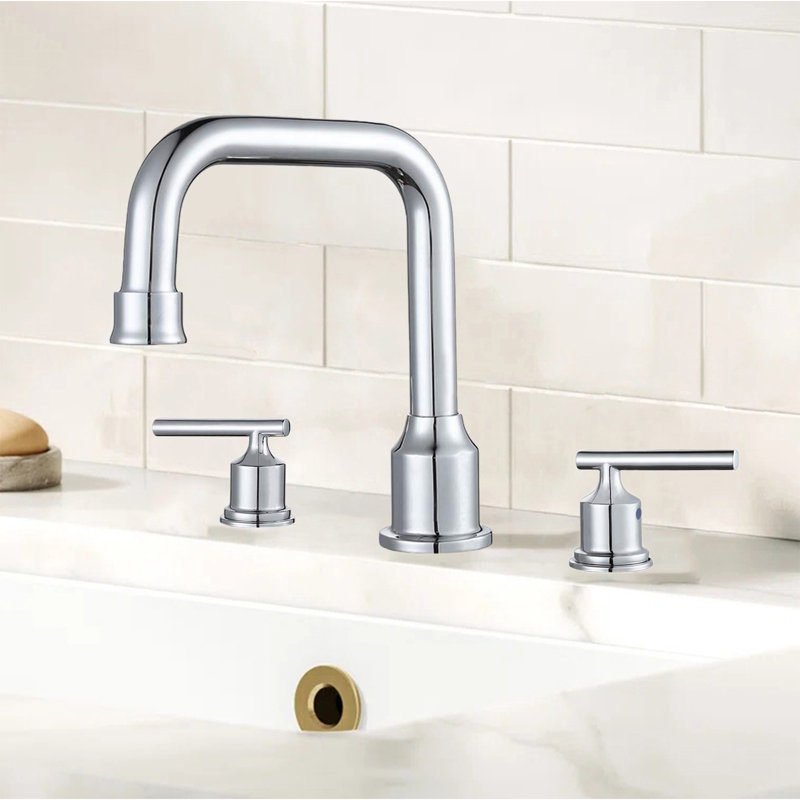 8-Inch Widespread Bathroom Faucet With Dual Handles & Pop-Up Drain, Chrome