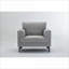 Chaise d'appoint rembourrée en lin gris clair Kyren