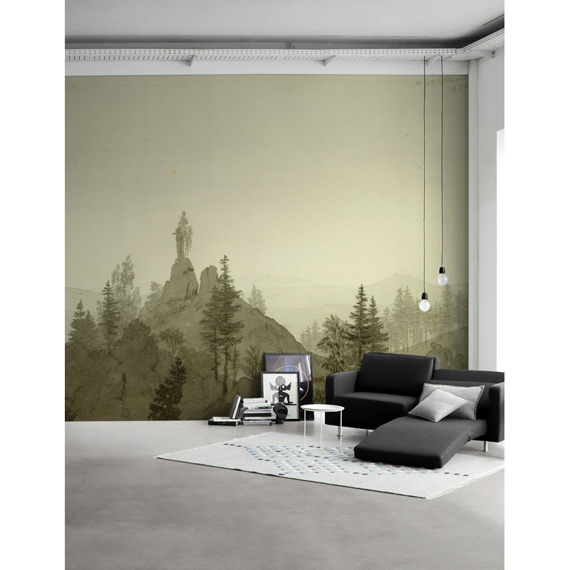 Murale mode monochrome de la jungle Elvin, L 49 po x l 75 po
