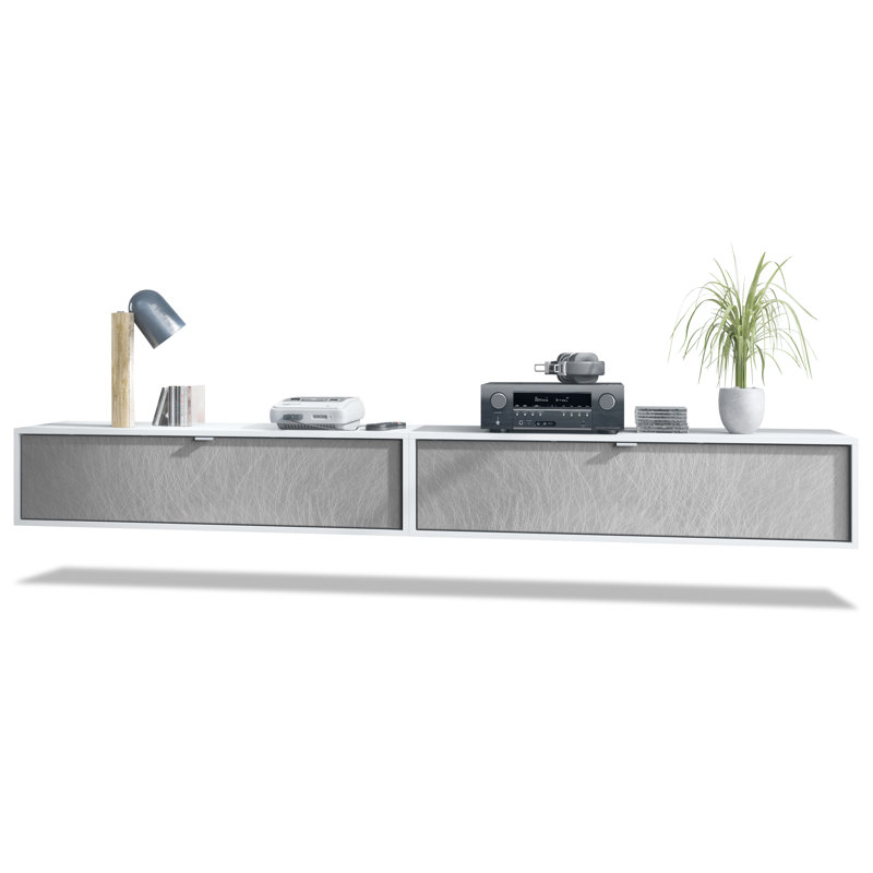 Mccaffrey Unfinished TV Stand for TVs up to 55", White/Scratchy Metal