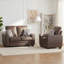 Ensemble de chaise d'appoint et causeuse en tissu Modern Tech avec coussins, ensemble de salon brun-124342267