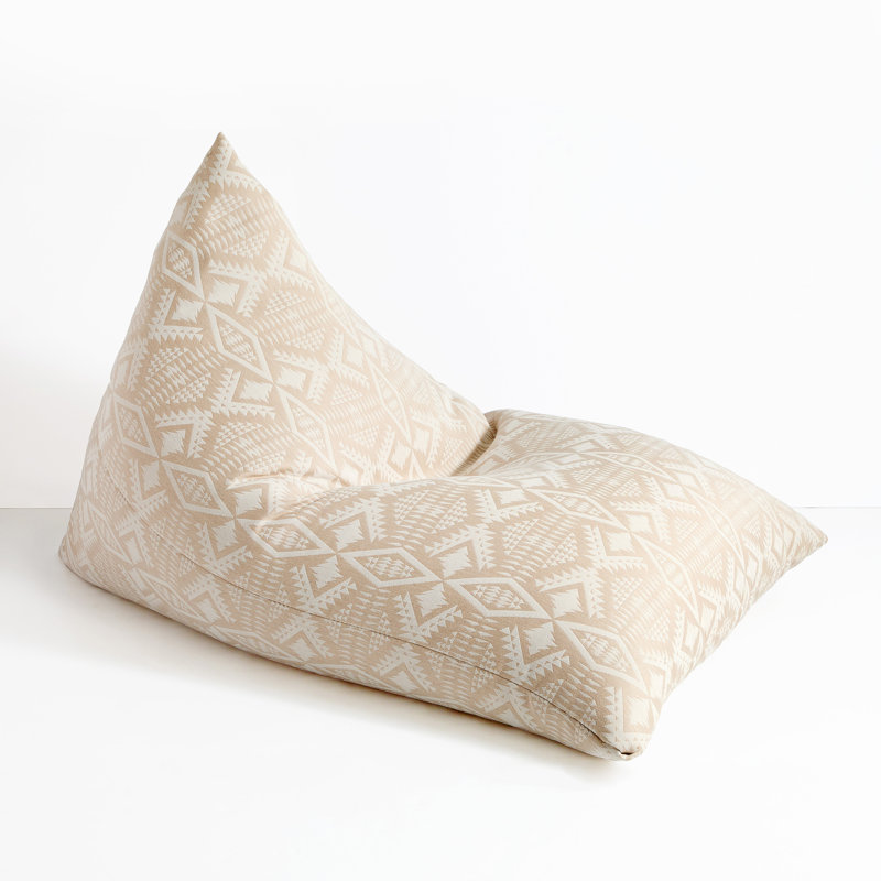 Sunbrella® Outdoor Friendly Bean Bag Lounger, Ivory/Tan Polystyrene