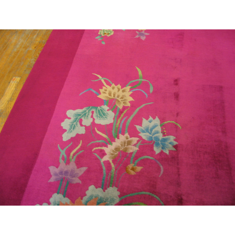 Tapis antique en laine Art déco chinois