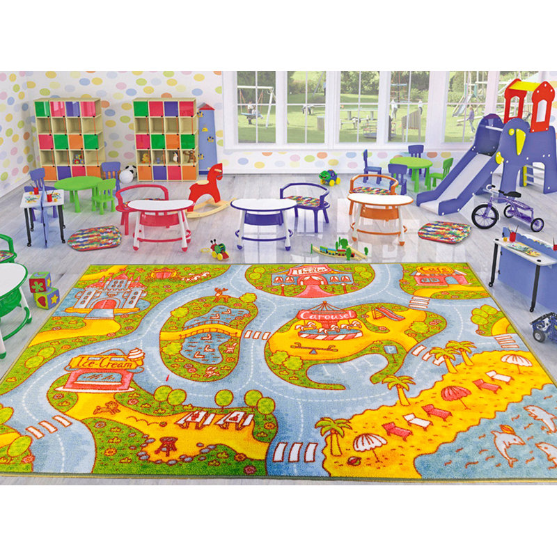Tapis vert / gris / bleu Pierce, Rectangle 5 pi x 6 pi 6 po