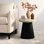 Table d'appoint 19 po H noir avec plateau en bois clair