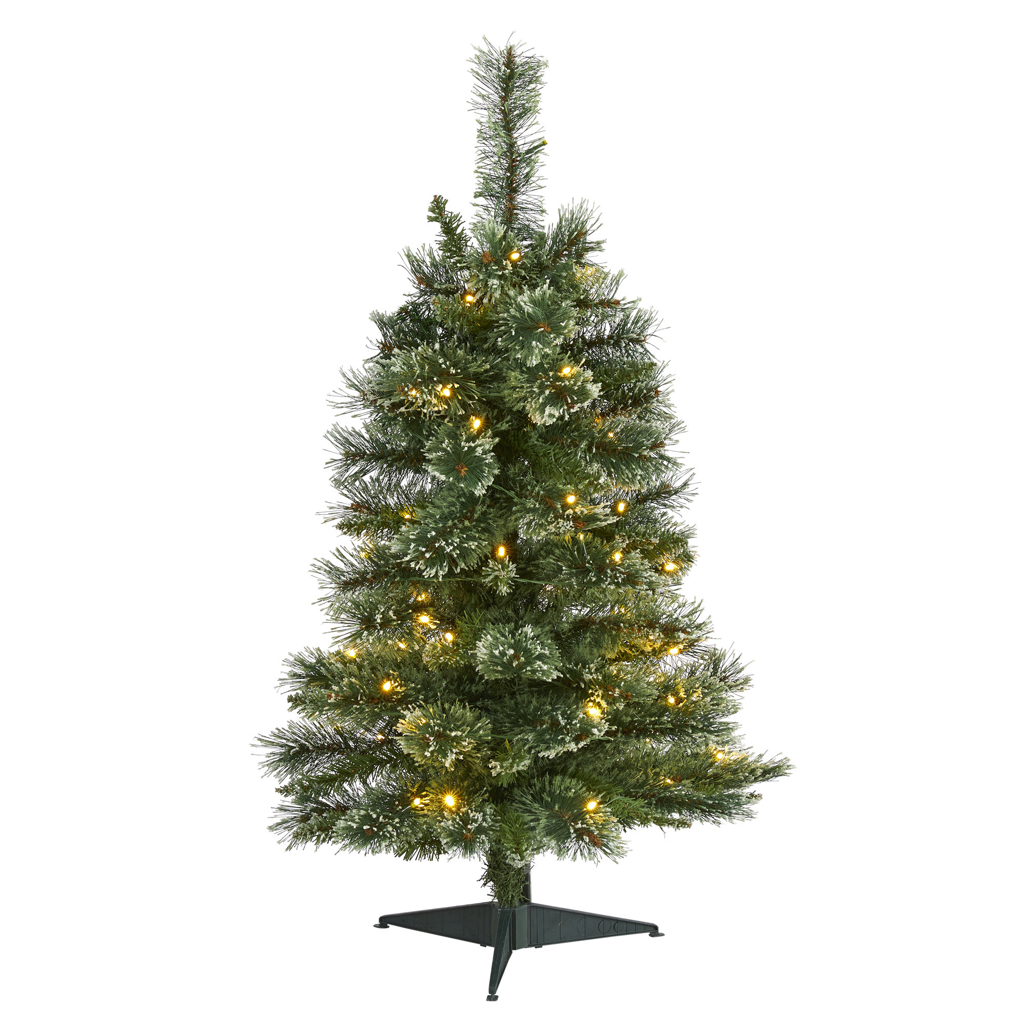 Lighted Artificial Pine Christmas Tree, 3' H