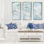 «Agate in Blue II», ensemble de 3 reproductions encadrées sur toile-991657250-991657251