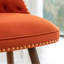 Ensemble de 2 tabourets de comptoir capitonnés avec garniture cloutée - Orange-2112068661