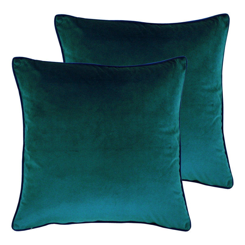 Square Meridian Square Scatter Cushion, Feather, Teal/Navy