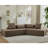 Brown L-Shaped Modular Sofa, Comfortable Corner Sofa For Living Room-390294804