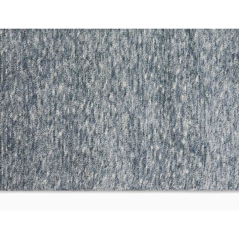 Tapis décoratif en denim à poils longs fabriqué à la main Tulsa, Rectangle 4 pi x 6 pi
