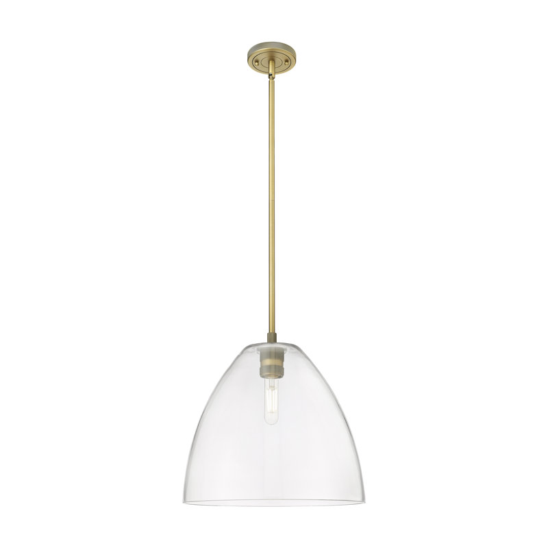 Kehlani - Luminaire suspendu 1 tige Bristol, Laiton brossé, H 38,75 po x l 12 po x P 12 po