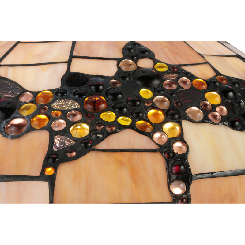 Lustre en forme de dôme unique à 3 lumières avec accents perlés