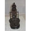 Statue en bronze Jair Jockey avec cheval sautant par-dessus un obstacle moyen L 23 po x l 10 po x H 16 po