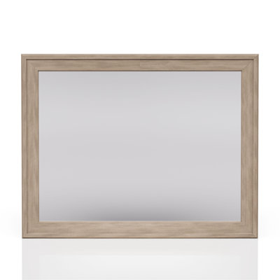 Sand Colored Rectangle Wood Mirror