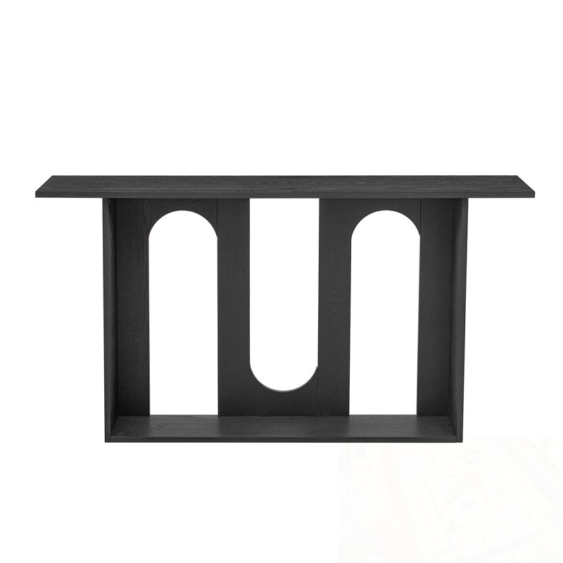 Wooden Kirree with open bootom shelf, Black
