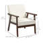 Chaise d'appoint moderne avec siège rembourré et accoudoirs en bois d'hévéa