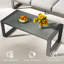 Table basse - Table légère en aluminium thermolaqué et verre - Utilisation polyvalente - Rectangulaire - Gris