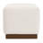 18"W Rectangle Ottoman Footstool, White Lamb Down Upholstered Floor Chair Acacia Wood Frame Fully Assembled
