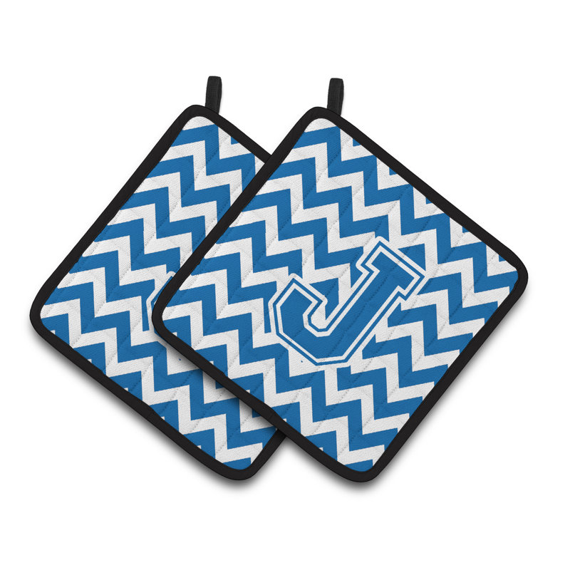 Poignée à chevrons, J, Bleu / blanc