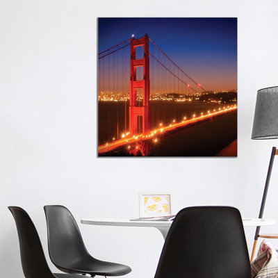 Golden Gate Bridge After Sunset by Melanie Viola - Wrapped Canvas Print