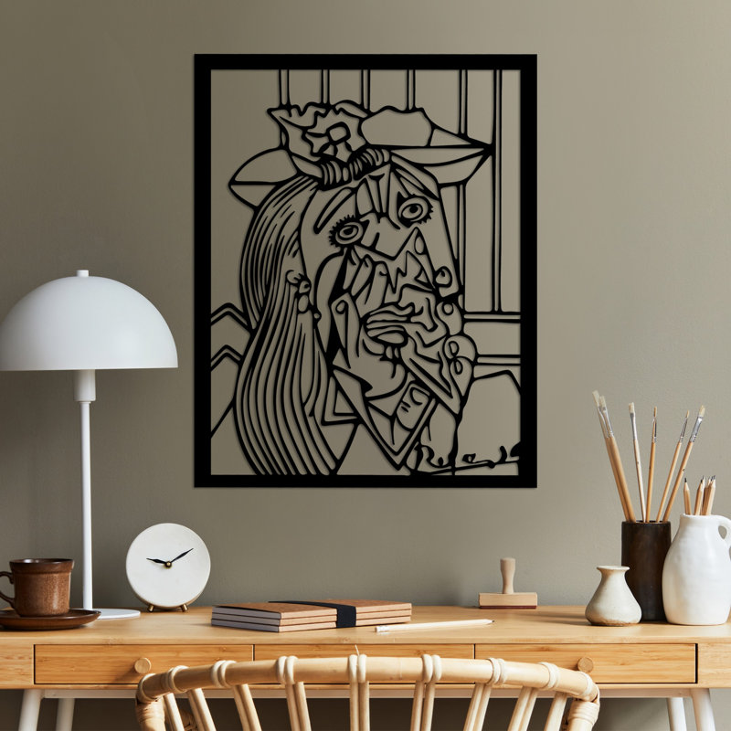 Accessoire mural élégant en métal, finition noire, 17,3 po x 22,0 po | Fabrication 100% métal, épaisseur: 0,06 po | Décoration élégante pour le salon, la chambre à coucher ou le bureau, design durable et accrocheur