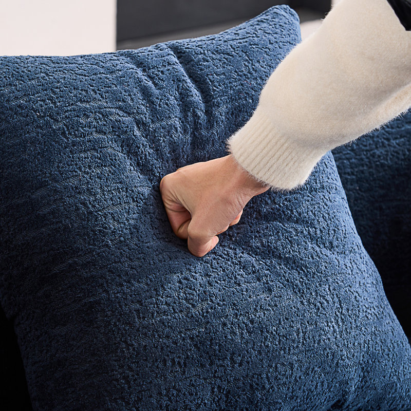 Causeuse à compression, canapé courbé de style moderne avec 3 coussins décoratifs