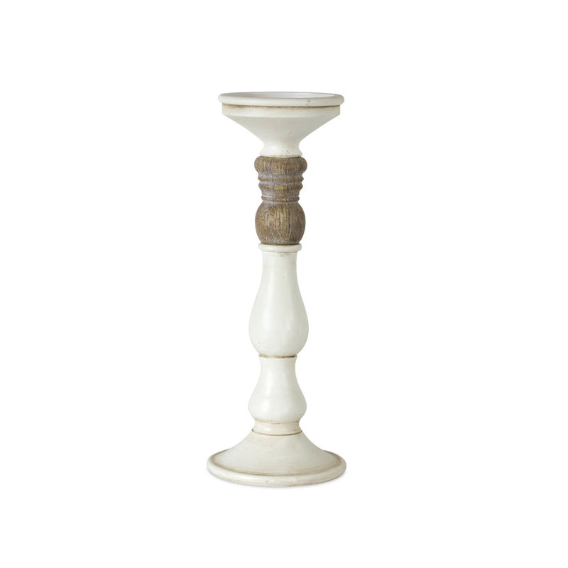 Ensemble de bougeoirs de table 3 pièces, Blanc / brun