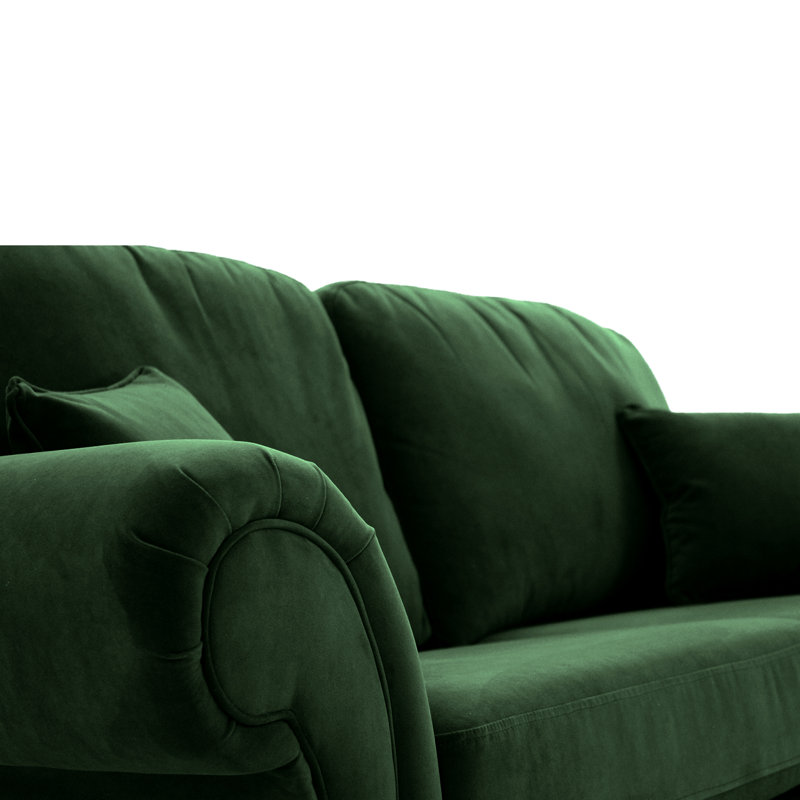 Foreston 4 Seater Velvet Sofa, Emerald Green
