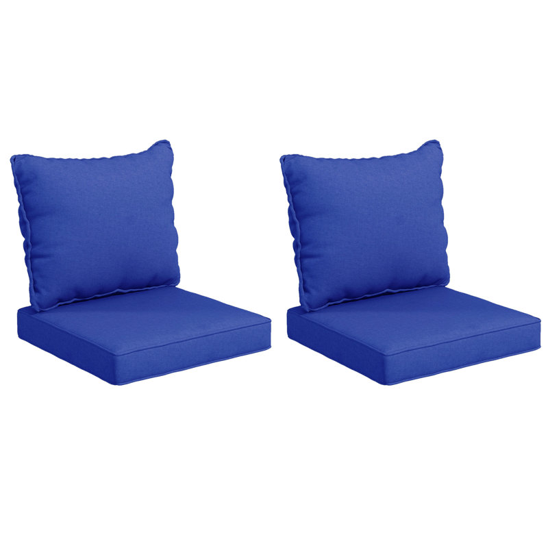 Navy Blue Patio Furniture Cushion And Back Pillow , 4, Comfort Outdoor Chair 4 Blue, Relax In Seating