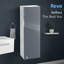 iBathUK Revo Wall Mounted Stainless Steel Bathroom Mirror Cabinet with Storage Unit and Adjustable Glass Shelf, 600 x 650mm