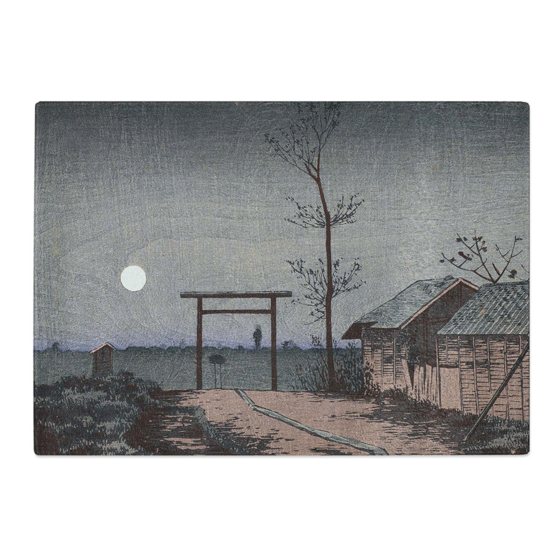 Tempered Glass Moon in the Sky by Kobayashi Kiyochika Chopping Board, 39 cm x 28.5 cm