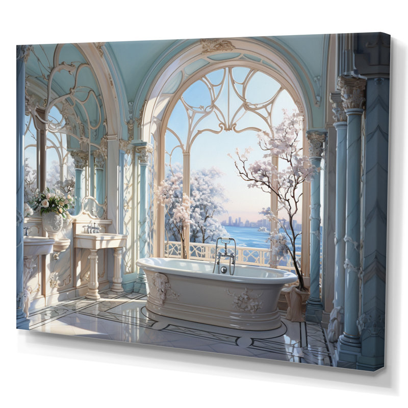 Impression sur toile, salle de bain et toilette - élégance éthérée, Toile tendue, H 30 po x l 40 po x P 1,5 po