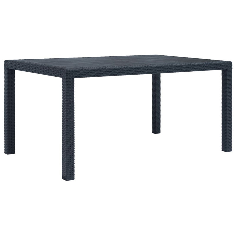 Bruan Plastic Coffee Table, Anthracite, 28.3'' H x 59" L x 35.4" D