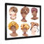 Art africain sur toile avec des fleurs séchées et des feuilles VII - Glam-66844005-66844008