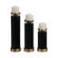 Set Of 3 9/12/15" Hibbing Black And Gold Candlesticks