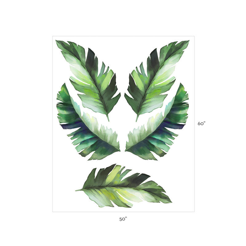 Décalcomanie murale Banana Jungle Leaves, Vert jungle