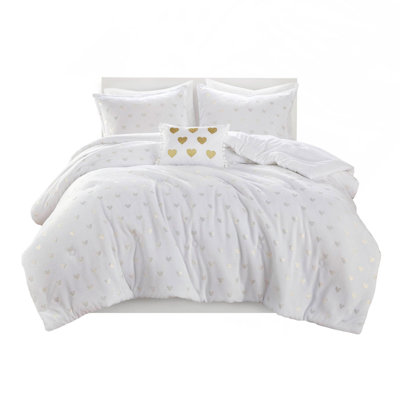3 PCS Twin/Twin XL Metallic Printed Plush Comforter Set With Soft Throw Pillow, Hypoallergenic And Dust-Proof