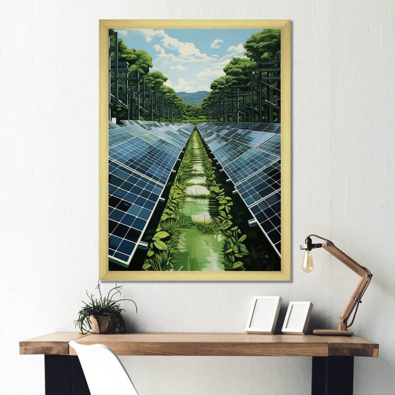Panneaux solaires Green Solution Field I, H 32 po x l 24 po x P 1 po, Cadre flottant doré