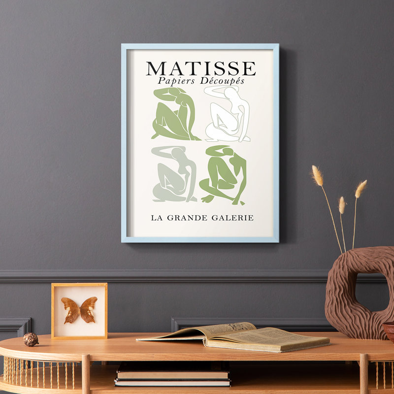 Matisse CCL XXXVI, reproduction encadrée - bois massif, Bleu, H 10 po x l 8 po