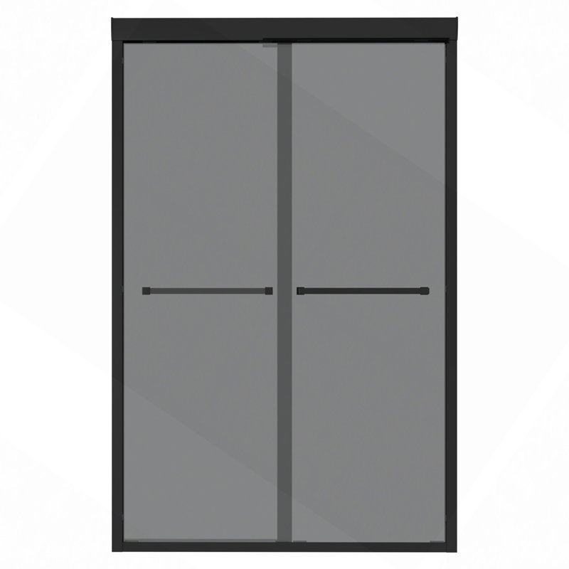 48"W X 76"H Double Sliding Glass Shower Door ,8Mm Tempered Glass With 304 Stainless Steel Frame